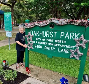 Sharon Buse’s love for the environment brought transformed Oakhurst Park, area green space